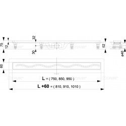Канал дренажный ALCAPLAST Alcadrain 550*60 д.40мм APZ8-550 (решетка Simple Buble в компл.)