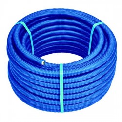 Труба м-пластик HENCO 20х2.0 мм в синей гофре, бухта 25 метров