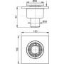 Трап ALCAPLAST Alcadrain 150*150/50мм. прямой пластм.решетка APV4