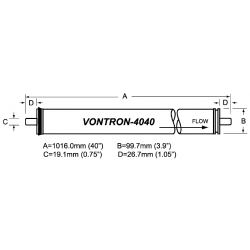 Мембрана ULP21-4040 Vontron, 0,25 куб.м/ч при 150 psi (1,03 Mpa) и 1500 ppm NaCl