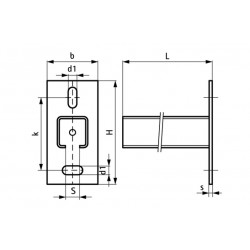 Консоль 30 x 30 х 2 х 300 мм настенная WM2 BIS RapidRail, Walraven