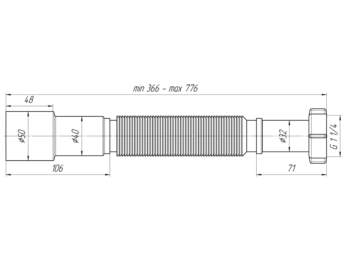 Гибкая труба Ани 1 1/4"*40/50