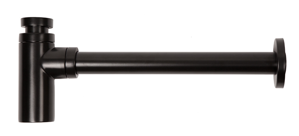 Сифон латунный Arrowhead, 1-1/4", рег. высоты 120мм, отвод 300мм, Black