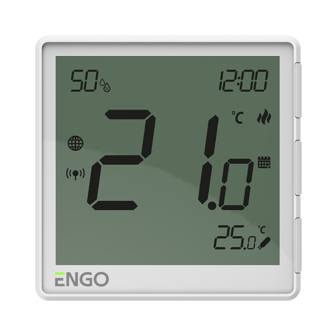 Универсальный терморегулятор, белый, с модулем Zigbee, с питанием 230, с датчиком влажности ENGO