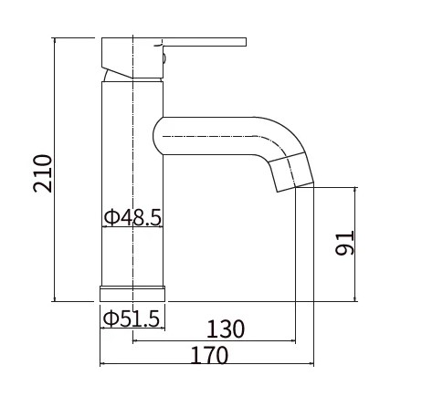 PL1004-7 Смеситель Fashun PLstart для умывальника ABS пластик, H=210 мм, чёрный