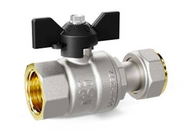 Кран шаровой 1/2" вн. бабочка с накидн. гайкой LD Pride Ру40 Tmax=150