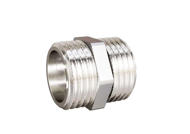 Ниппель прямой DN15 (1/2") НР/НР латунь никель
