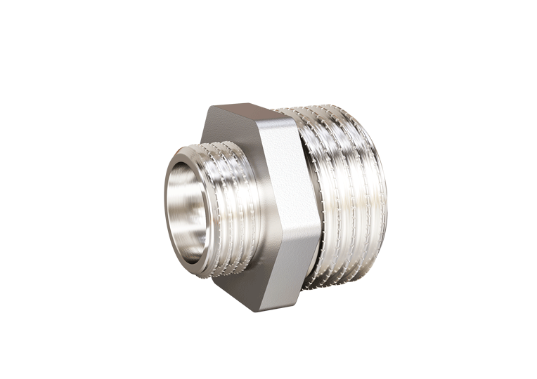 Ниппель переходной DN50х40 (2"НР х 1 1/2"НР) латунь никель