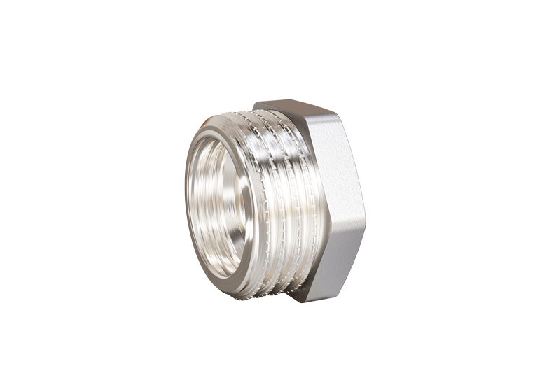 Футорка DN15х10 (1/2" НР х 3/8" ВР) латунь никель