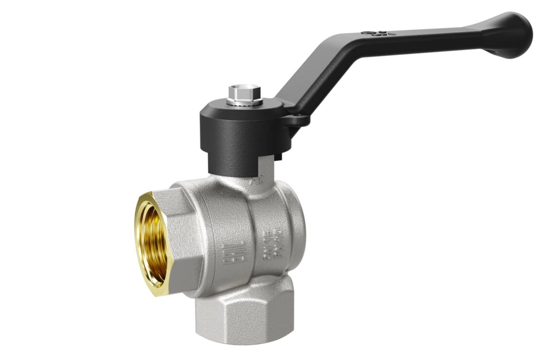 Кран шаровой 1/2" в-н (со сгоном) угловой белый рычаг LD Pride Ру40 Tmax=150