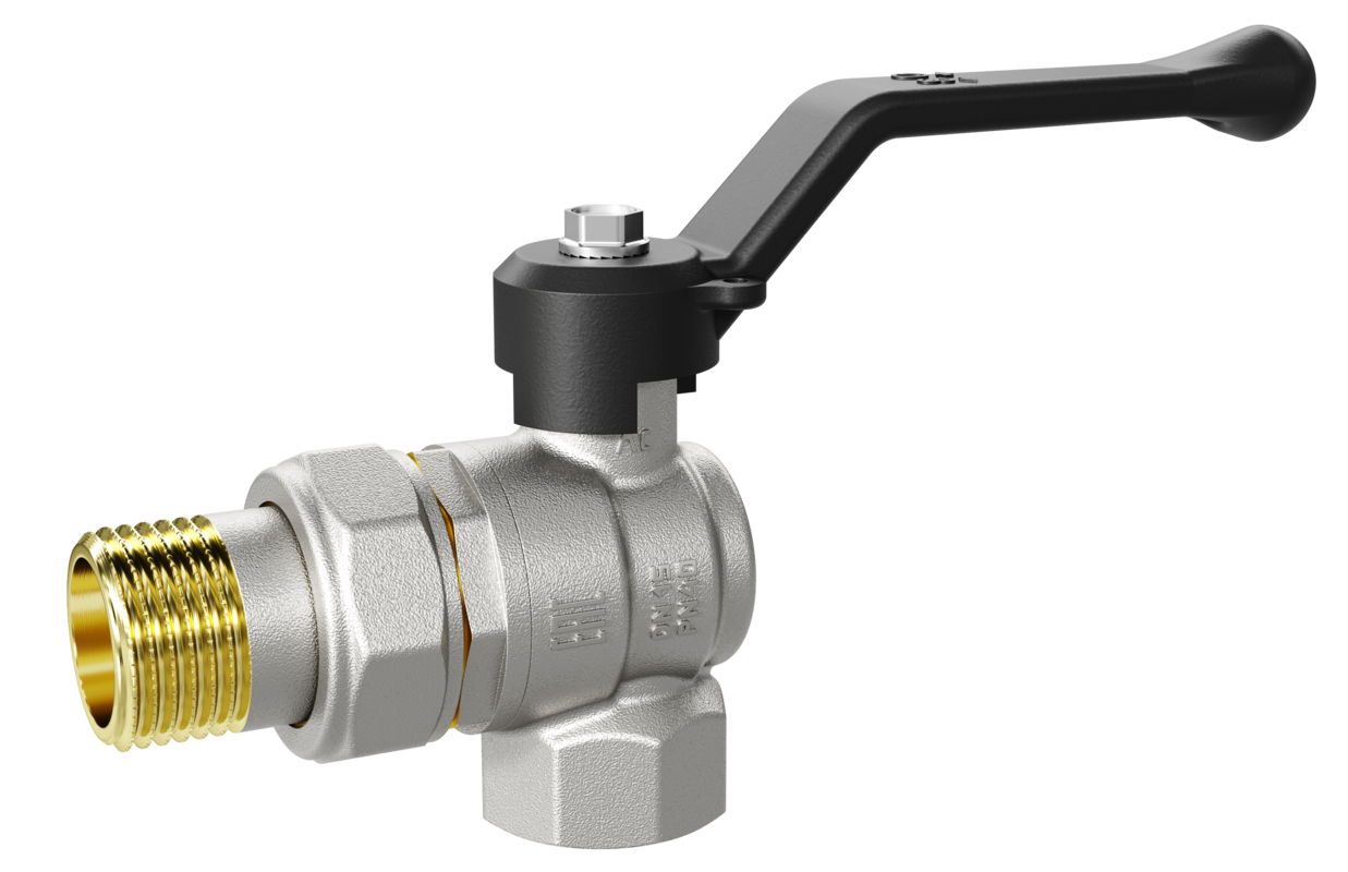 Кран шаровой 1/2" в-н (со сгоном) угловой рычаг LD Pride Ру40 Tmax=150