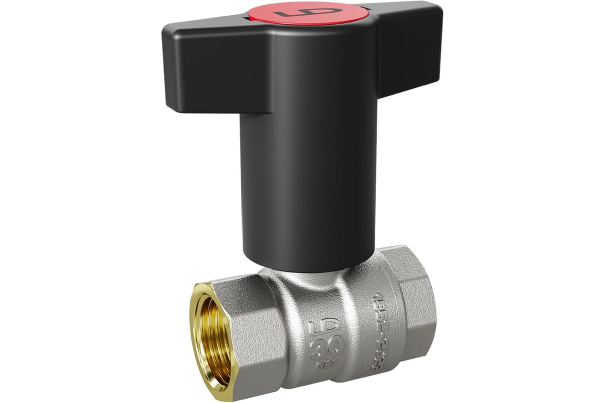 Кран шаровой 1/2" в-в Т-образная ручка LD Pride Ру40 Tmax=150 (Red + Blue)