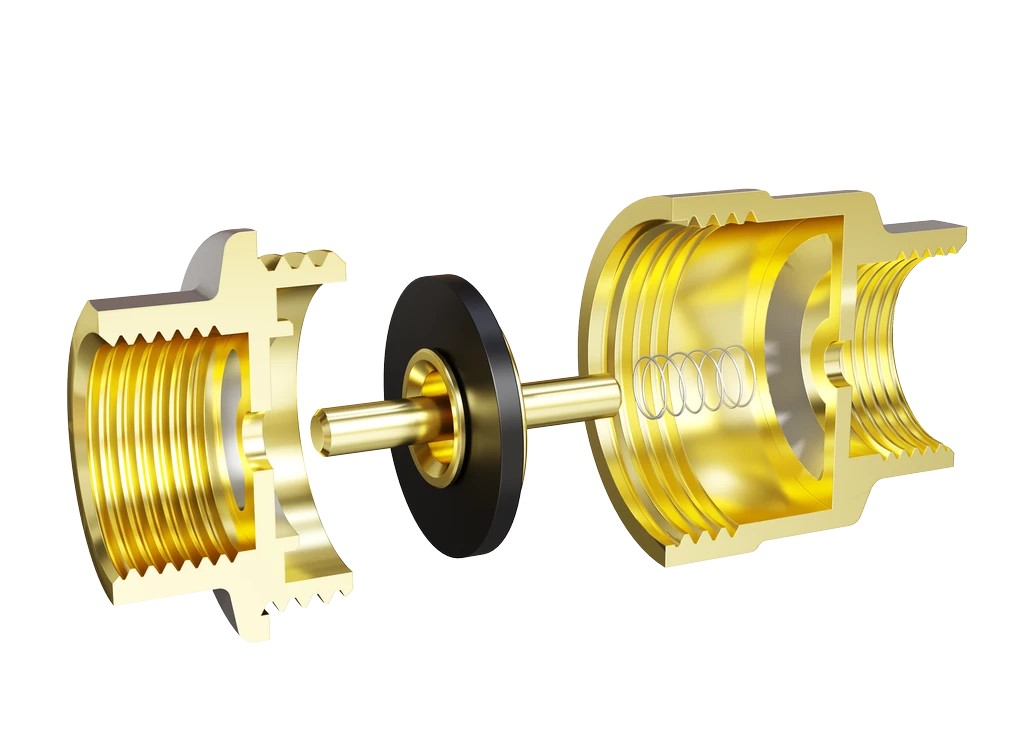 Клапан обратный пружинный латунный шток 1/2" в-в LD Pride Ру40 Tmax=100