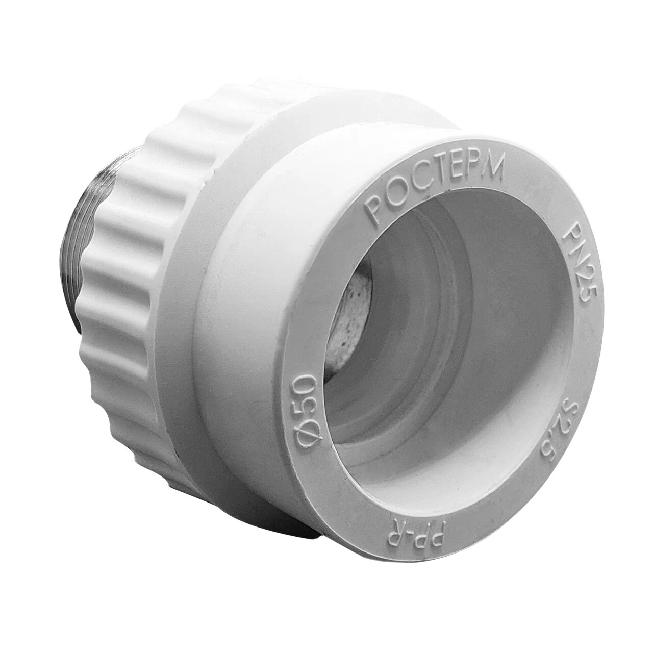 Муфта комбинированная под ключ НР 50-1 1/2" (белый) РОСТерм
