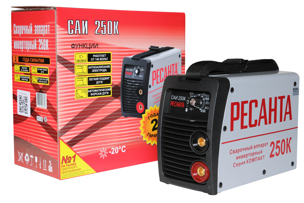 Сварочный аппарат инвернорный Ресанта САИ250К (компакт)