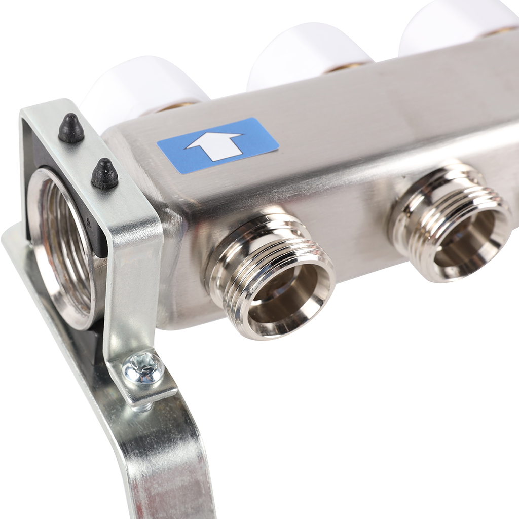 Коллектор из нерж. стали 1"x3/4" ROMMER с расходомерами 9 вых.