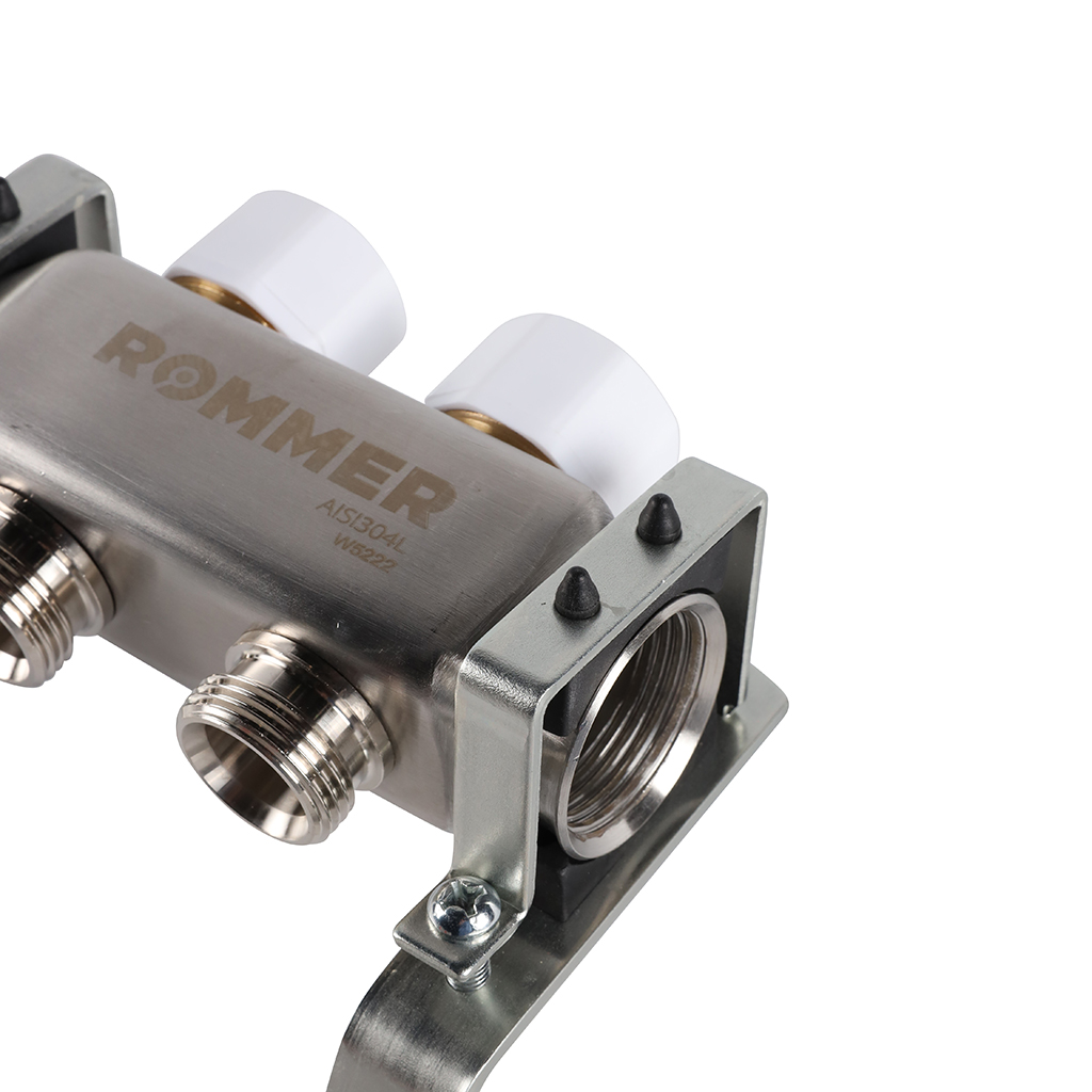 Коллектор из нерж. стали 1"x3/4" ROMMER без расходомерами 2 вых.