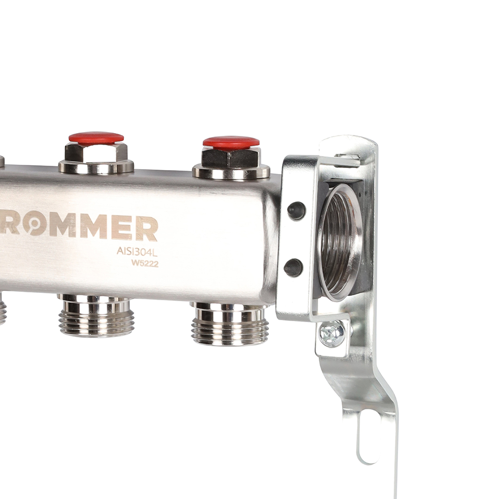 Коллектор из нерж. стали 1"x3/4" ROMMER без расходомерами 3 вых.