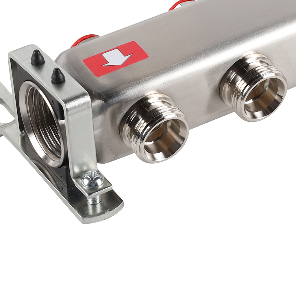 Коллектор из нерж. стали 1"x3/4" ROMMER без расходомерами 6 вых.