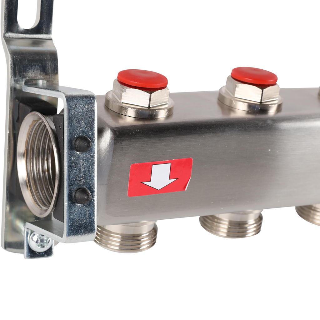 Коллектор из нерж. стали 1"x3/4" ROMMER без расходомерами 8 вых.