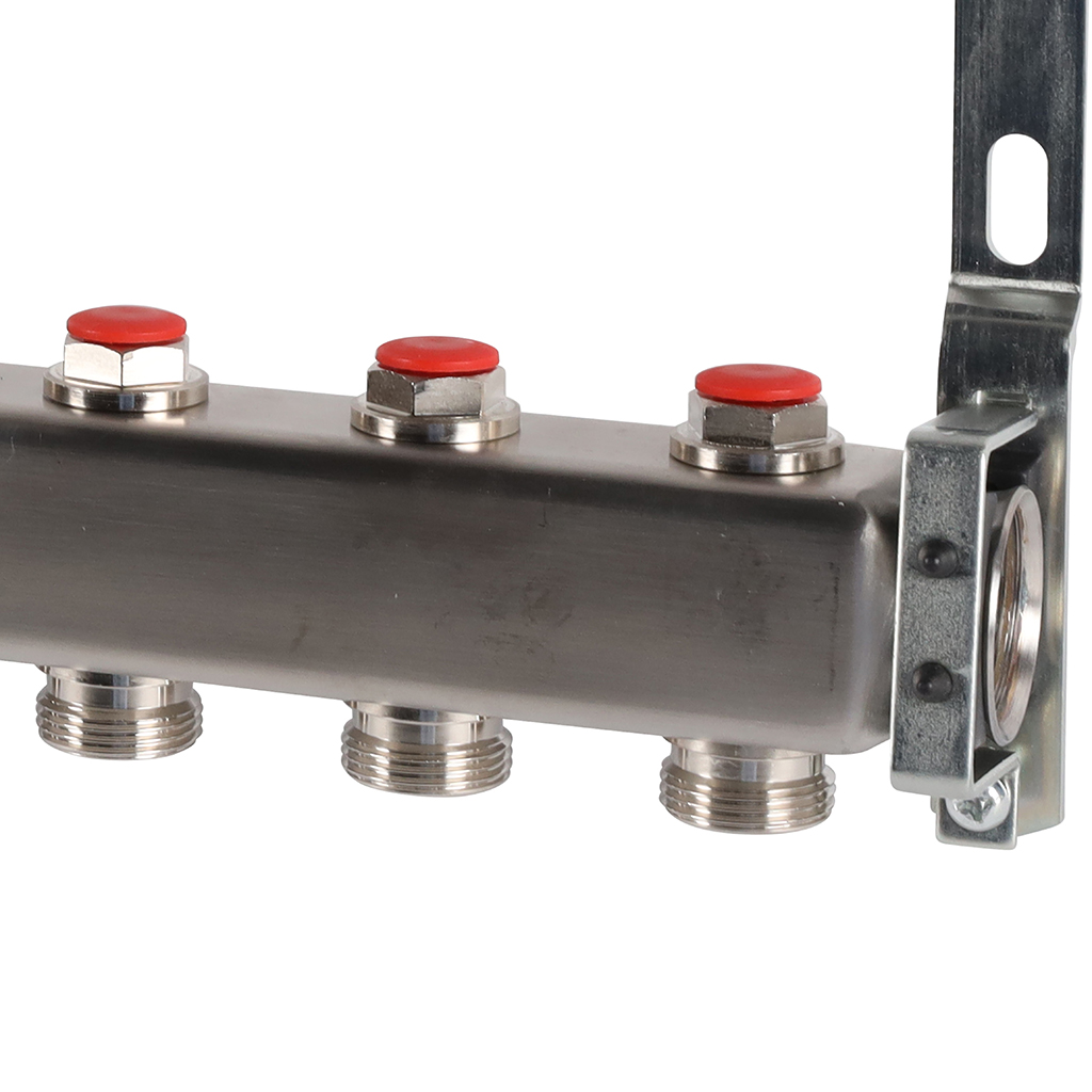 Коллектор из нерж. стали 1"x3/4" ROMMER без расходомерами 9 вых.