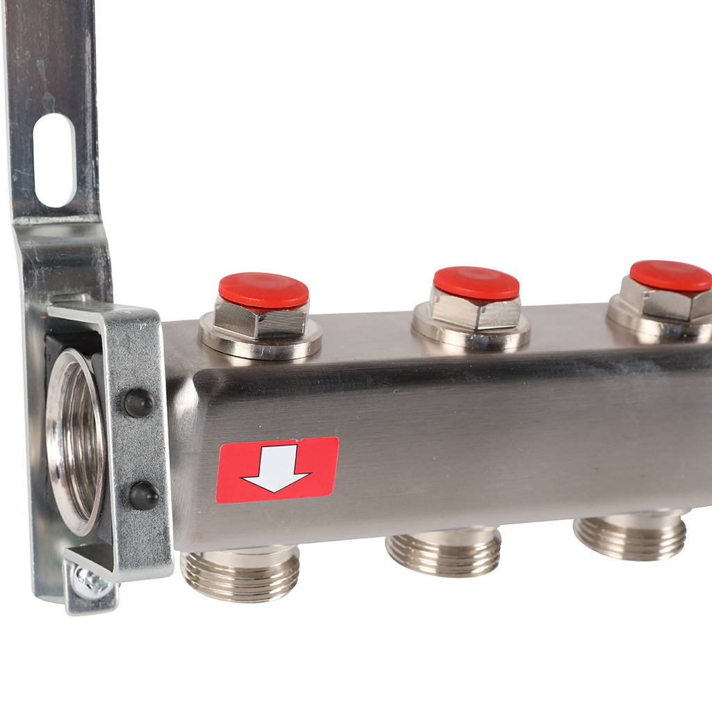 Коллектор из нерж. стали 1"x3/4" ROMMER без расходомерами 11 вых.