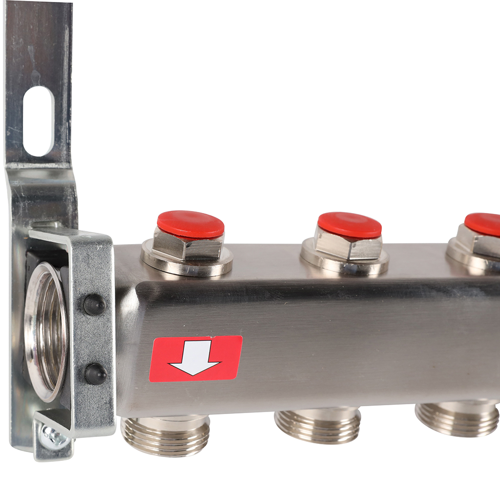 Коллектор из нерж. стали 1"x3/4" ROMMER без расходомерами 12 вых.