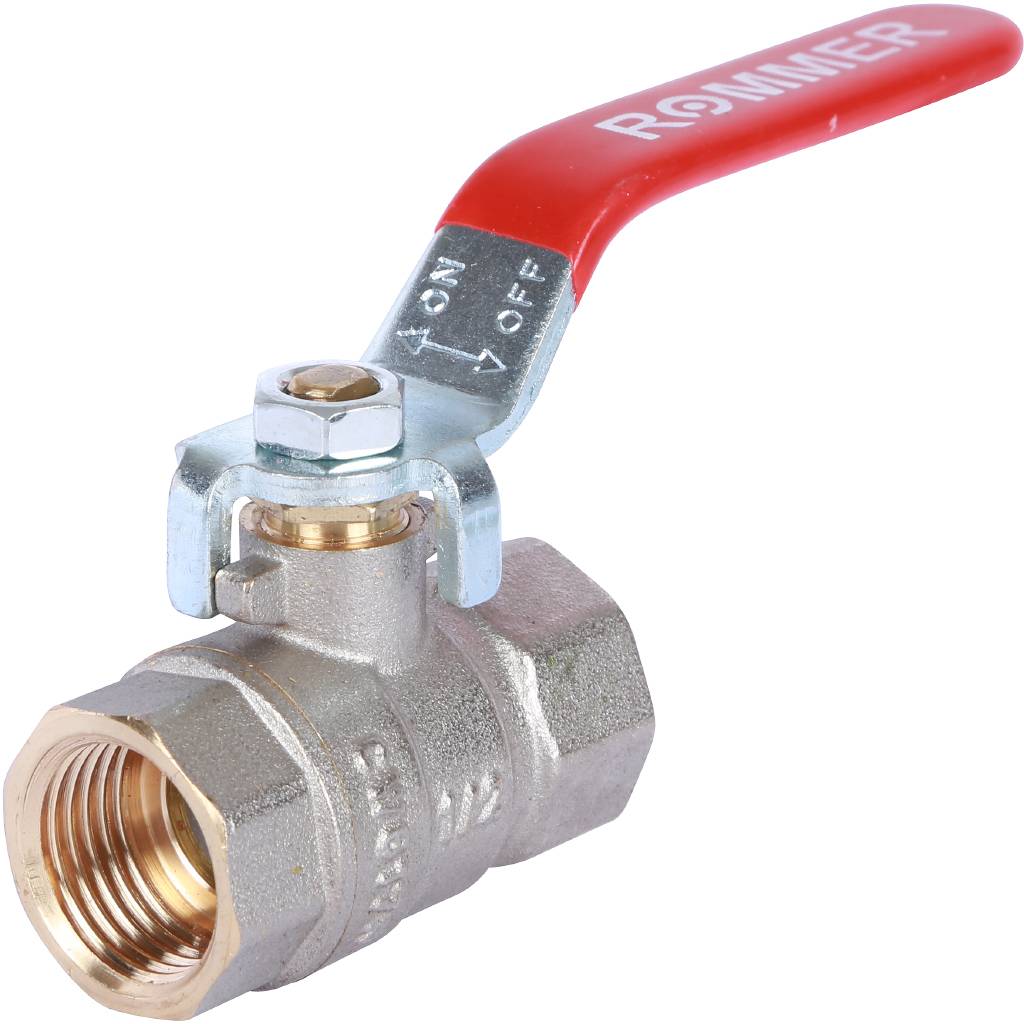 Кран шаровый Rommer 1/2" ВН/ВН, ручка рычаг