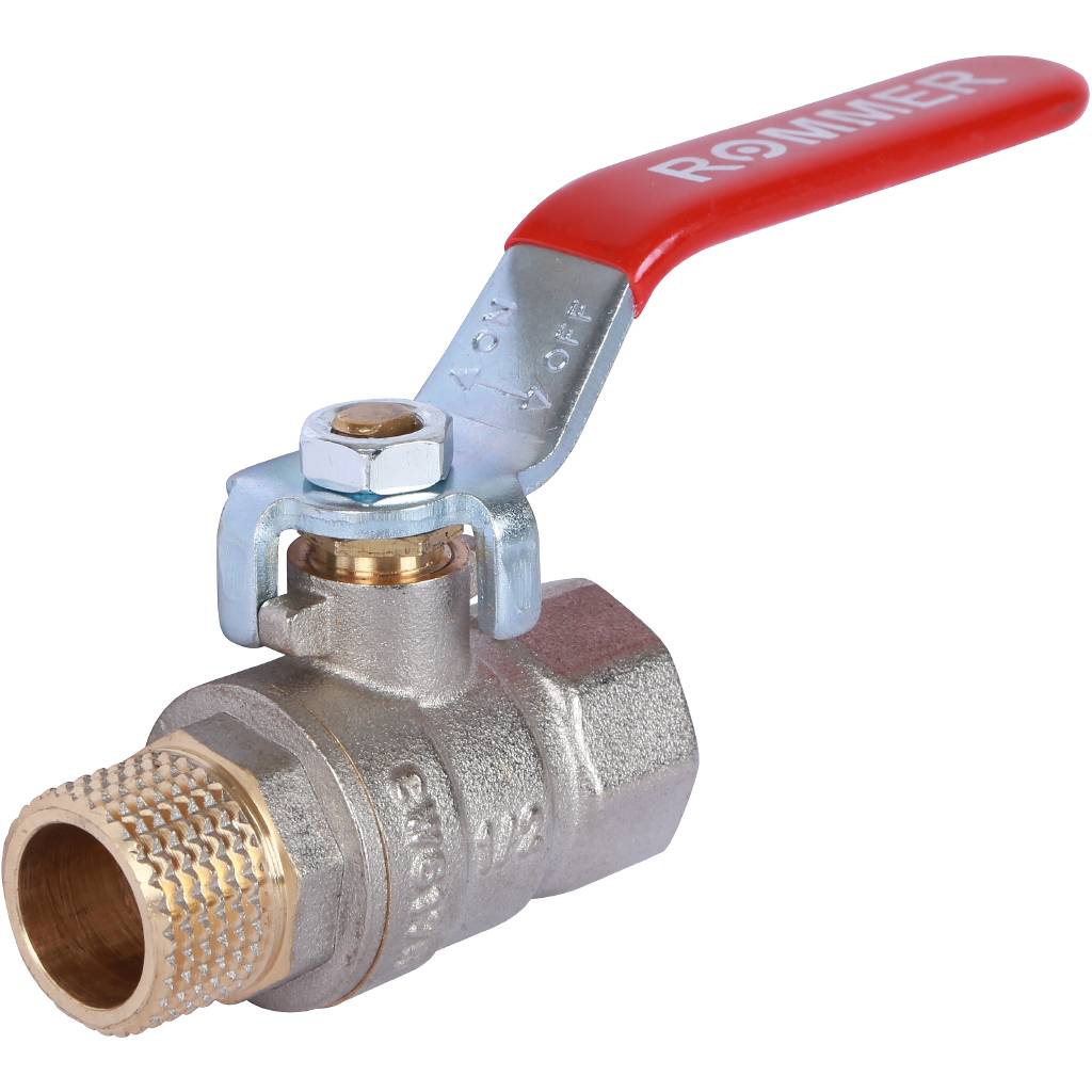 Кран шаровый Rommer 1/2" ВН/НР, ручка рычаг