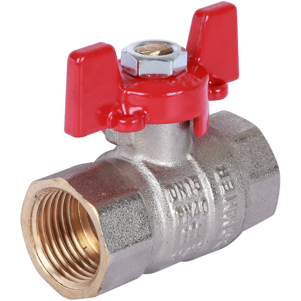Кран шаровый Rommer 1/2" ВН/ВН, ручка бабочка