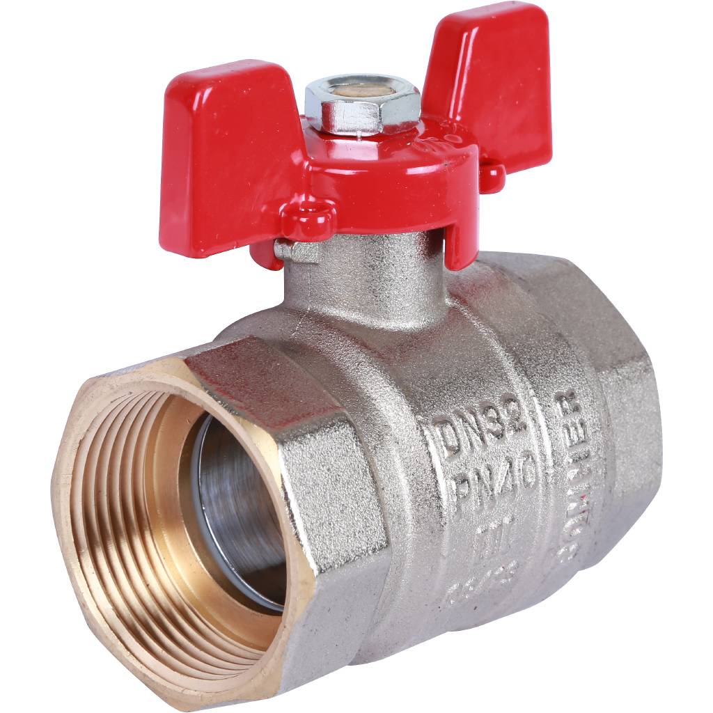 Кран шаровый Rommer 1 1/4" ВН/ВН, ручка бабочка