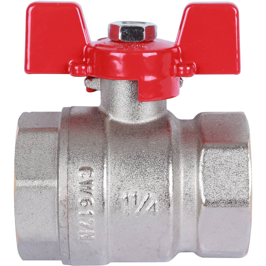 Кран шаровый Rommer 1 1/4" ВН/ВН, ручка бабочка
