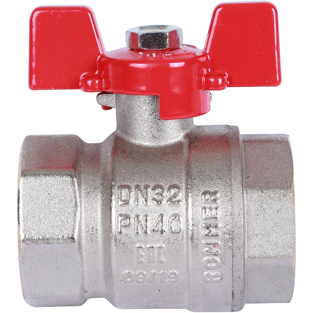 Кран шаровый Rommer 1 1/4" ВН/ВН, ручка бабочка