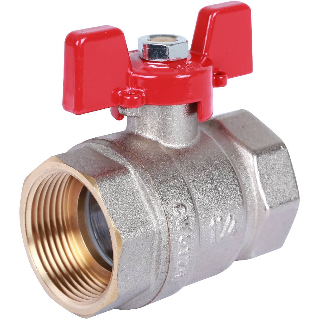 Кран шаровый Rommer 1 1/4" ВН/ВН, ручка бабочка