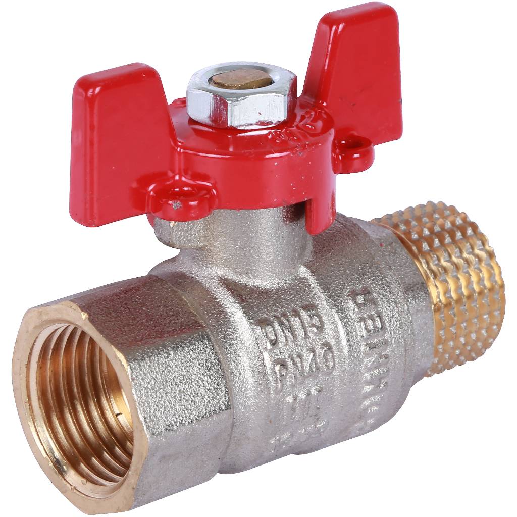Кран шаровый Rommer 1/2" ВН/НР, ручка бабочка