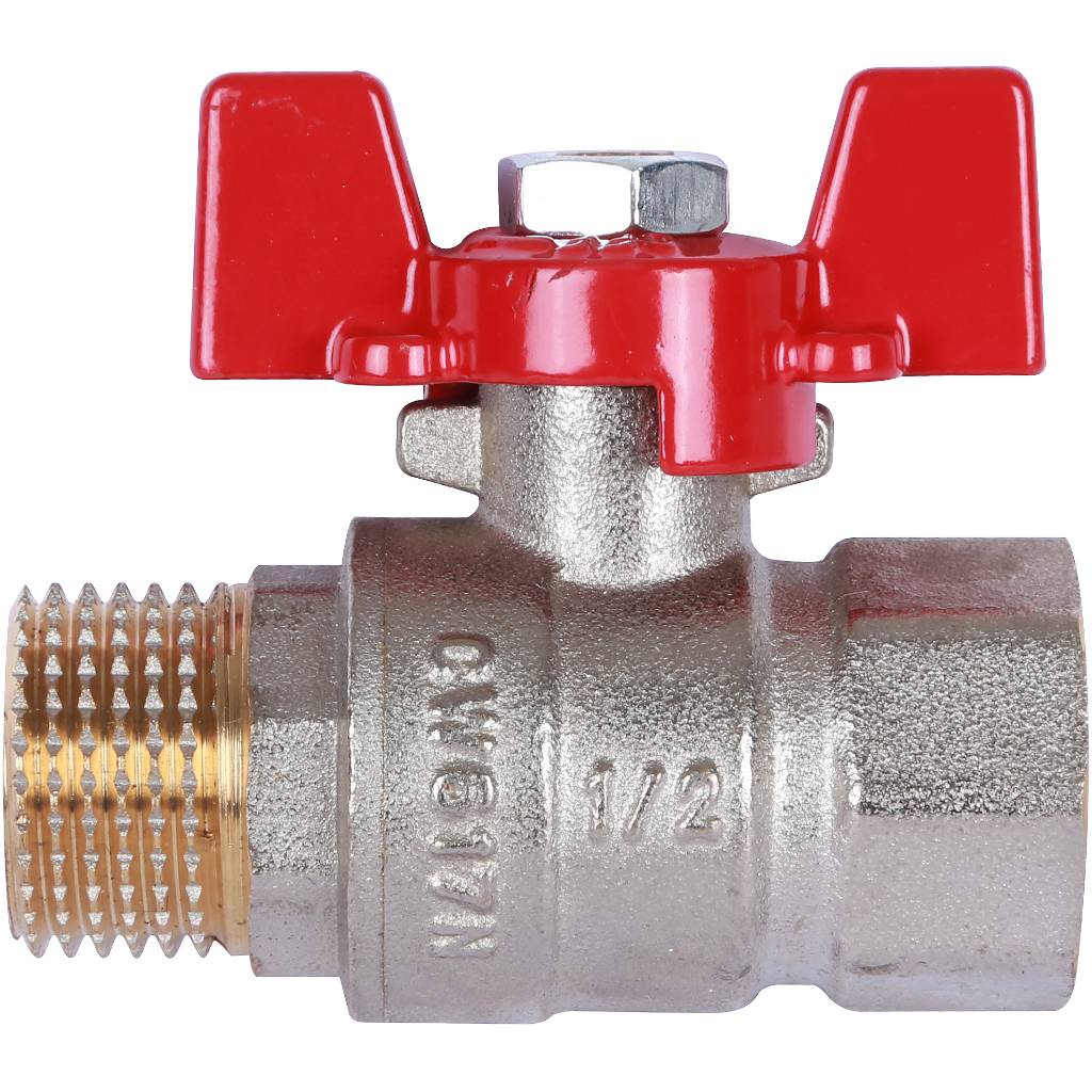 Кран шаровый Rommer 1/2" ВН/НР, ручка бабочка