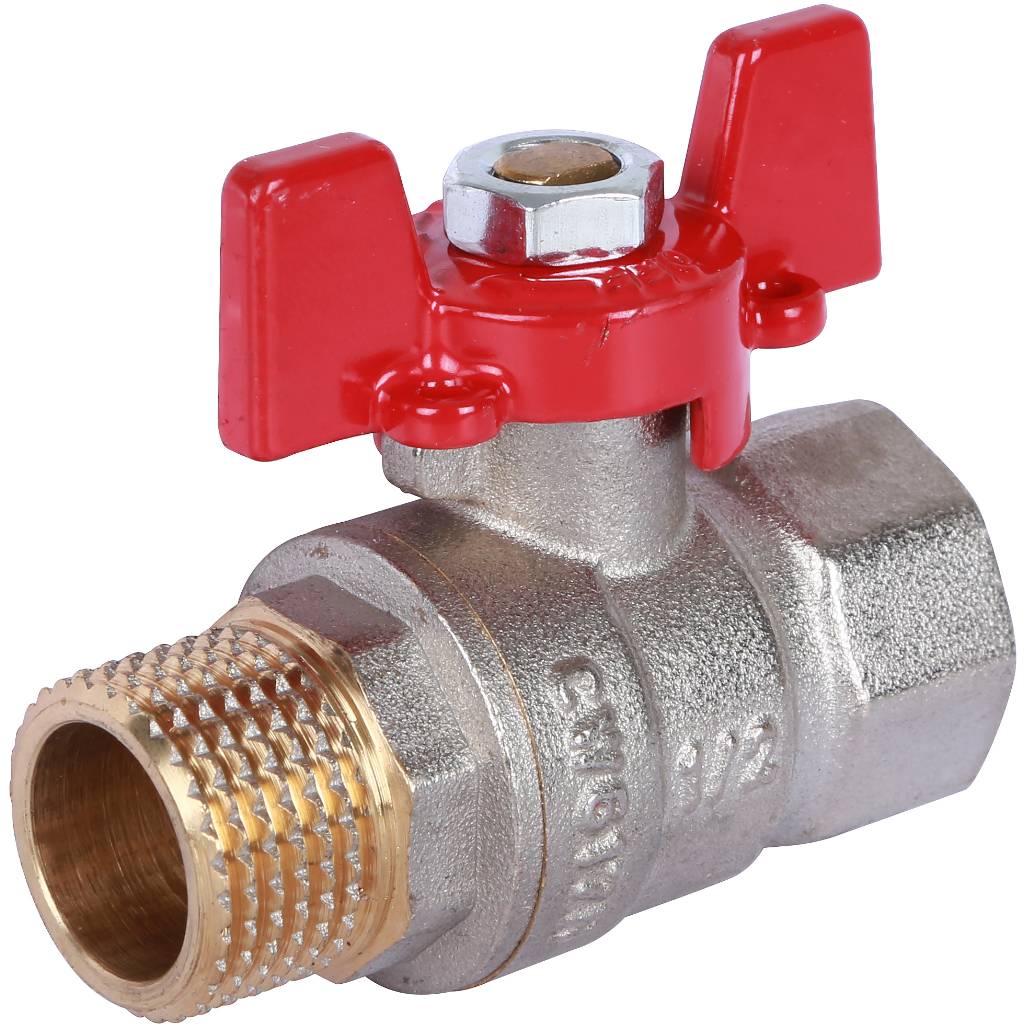 Кран шаровый Rommer 1/2" ВН/НР, ручка бабочка