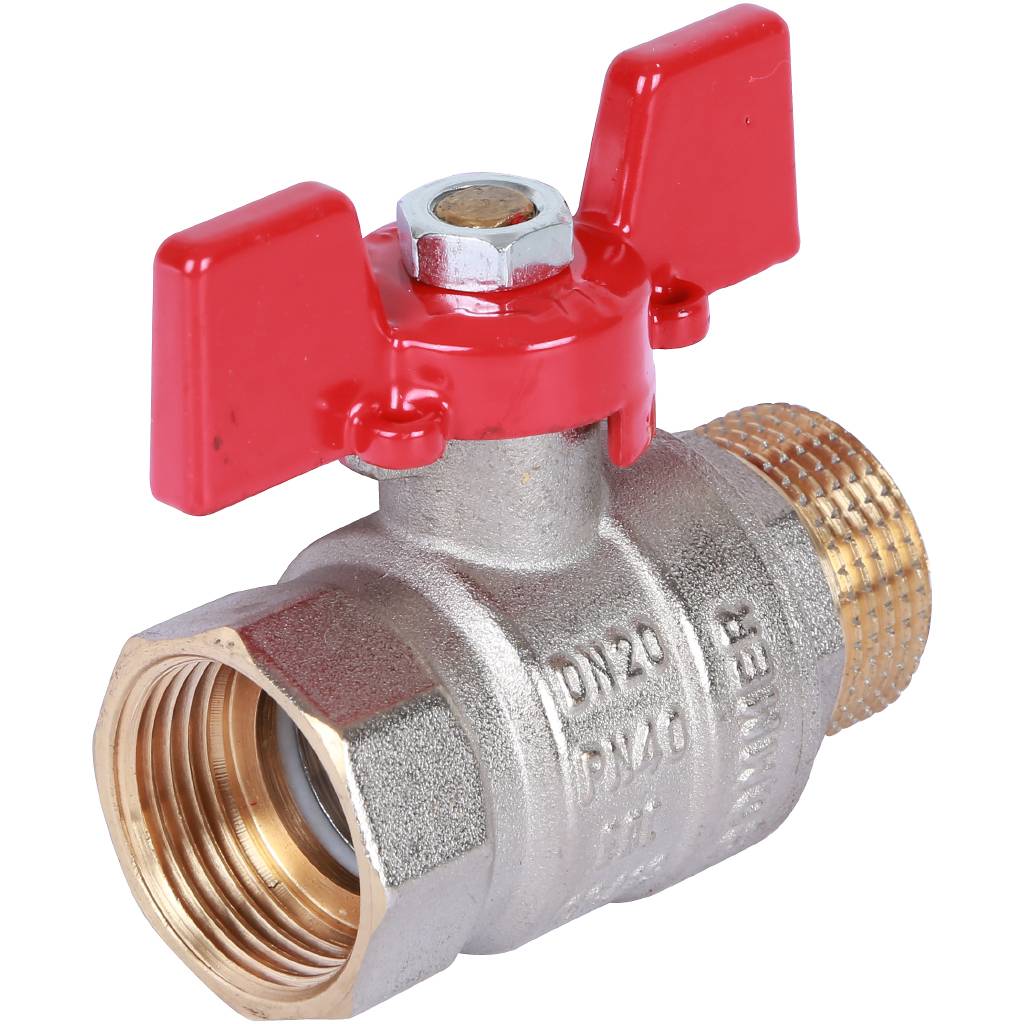 Кран шаровый Rommer 3/4" ВН/НР, ручка бабочка
