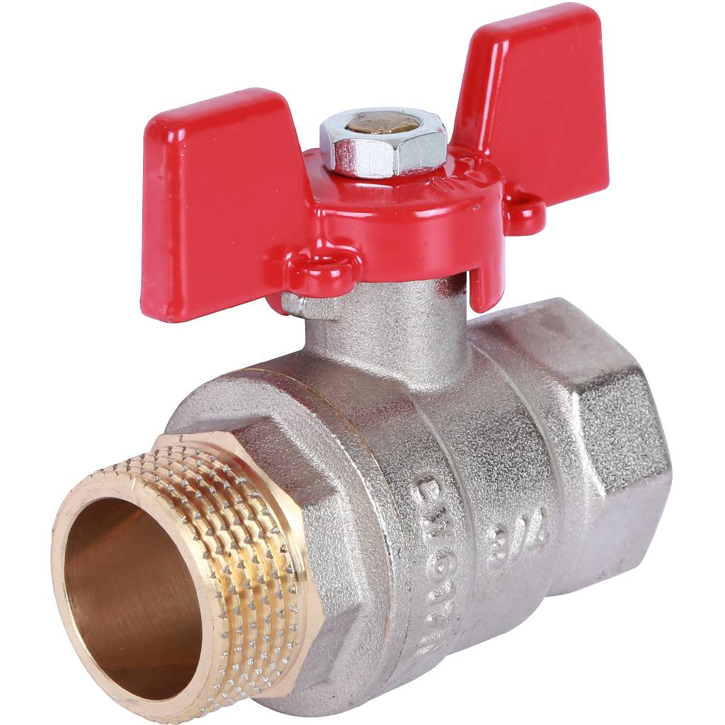Кран шаровый Rommer 3/4" ВН/НР, ручка бабочка