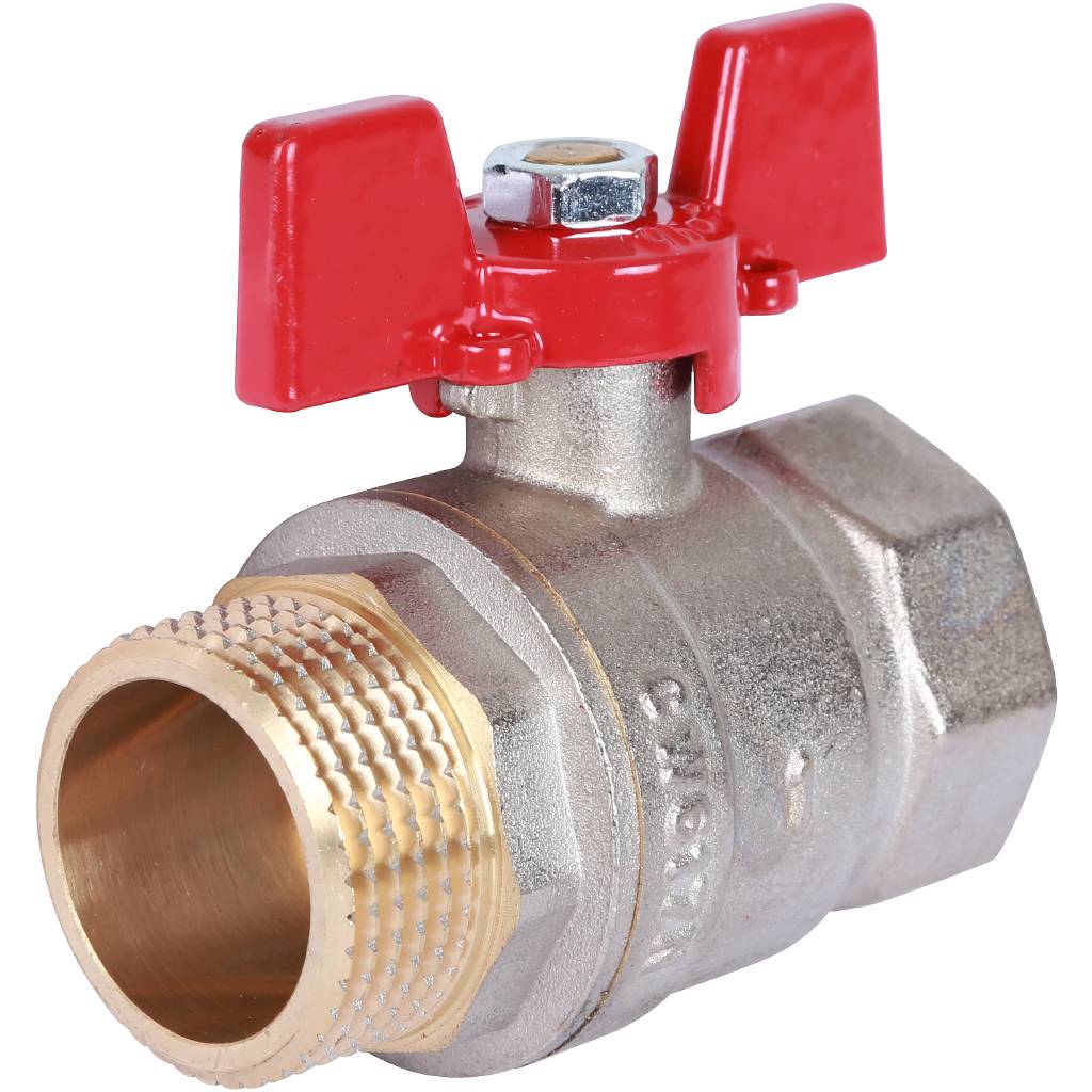 Кран шаровый Rommer 1" ВН/НР, ручка бабочка