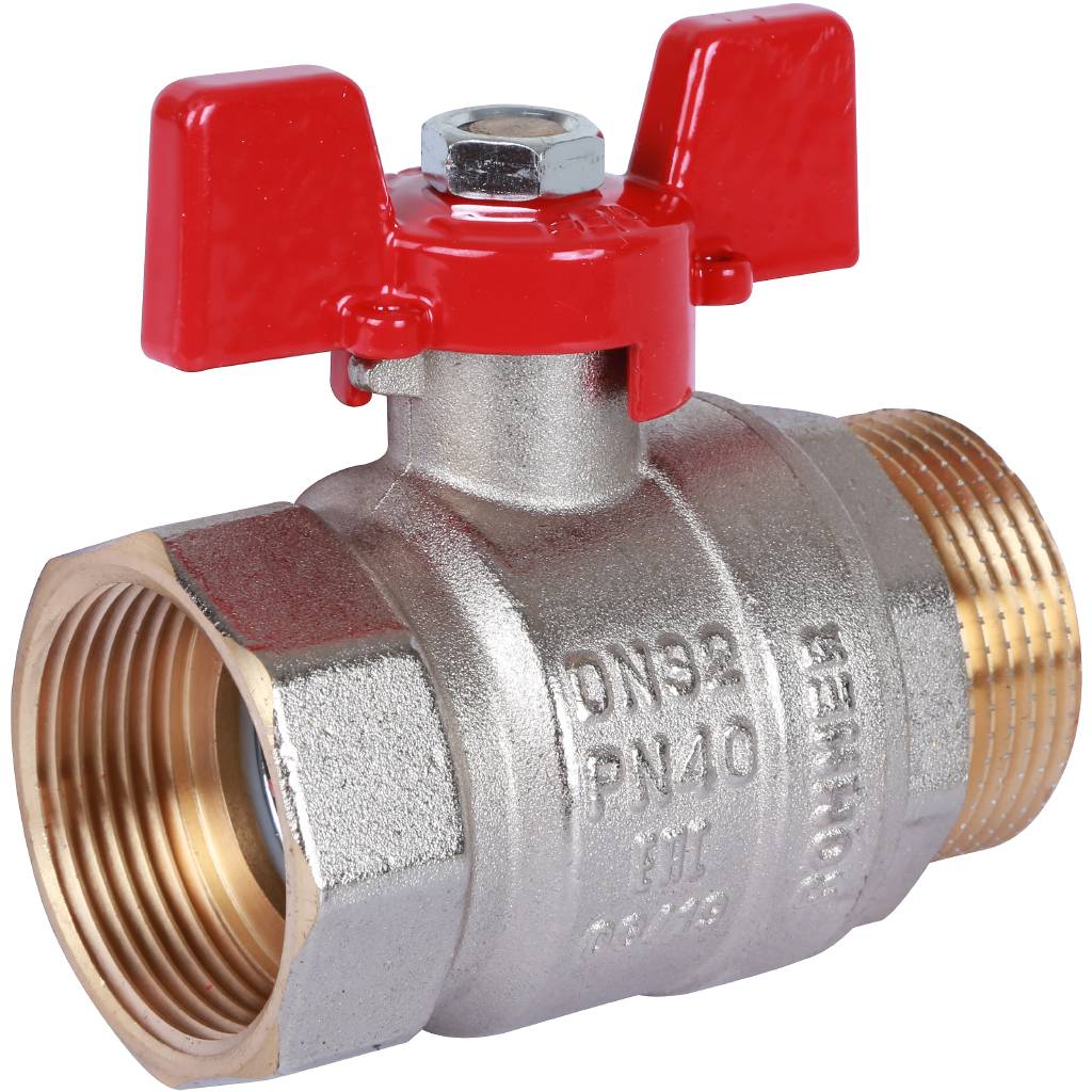 Кран шаровый Rommer 1 1/4" ВН/НР, ручка бабочка