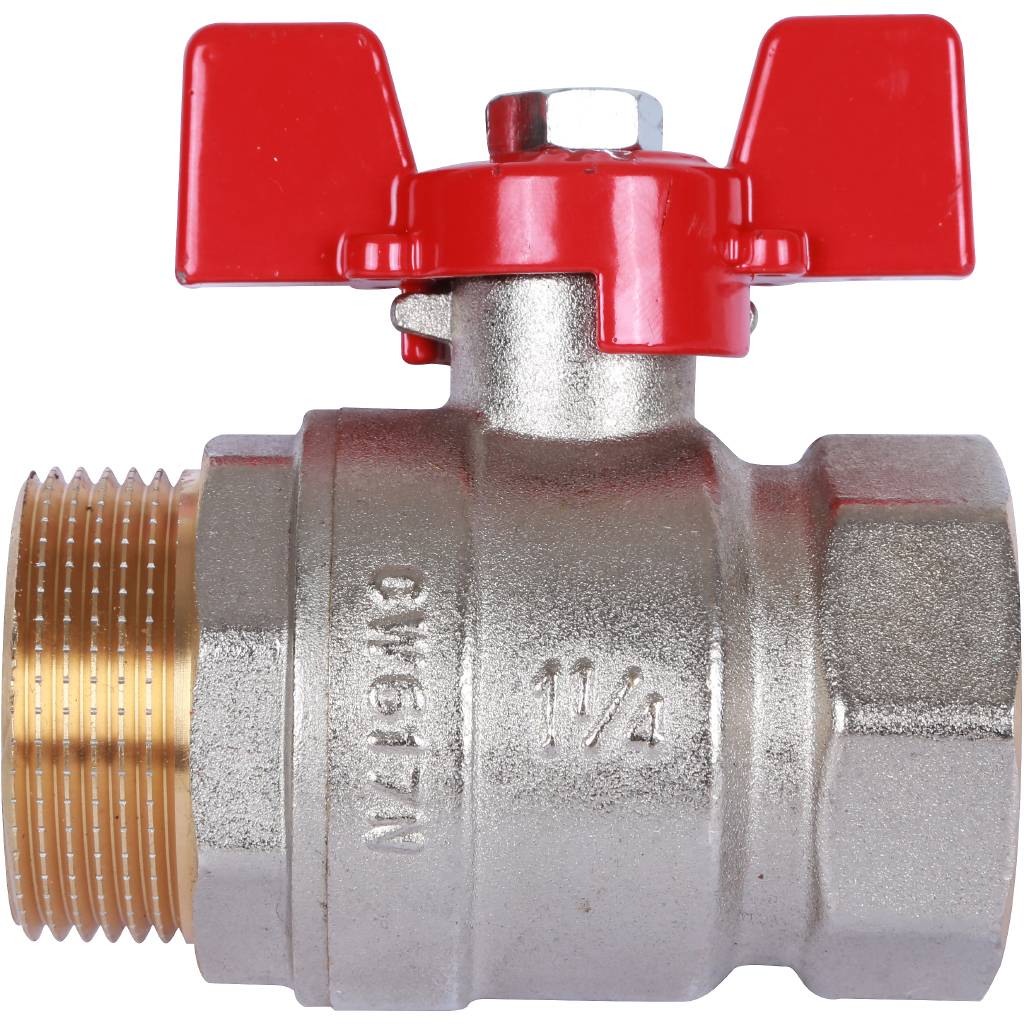Кран шаровый Rommer 1 1/4" ВН/НР, ручка бабочка