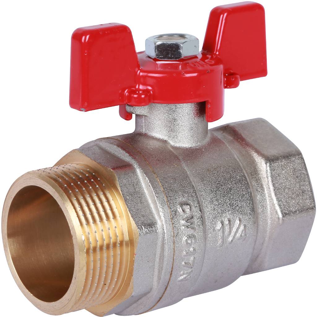 Кран шаровый Rommer 1 1/4" ВН/НР, ручка бабочка