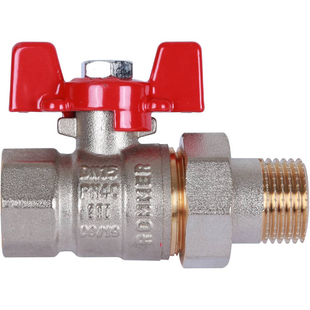Кран шаровый Rommer с американкой 1/2" ВН/НР, ручка бабочка