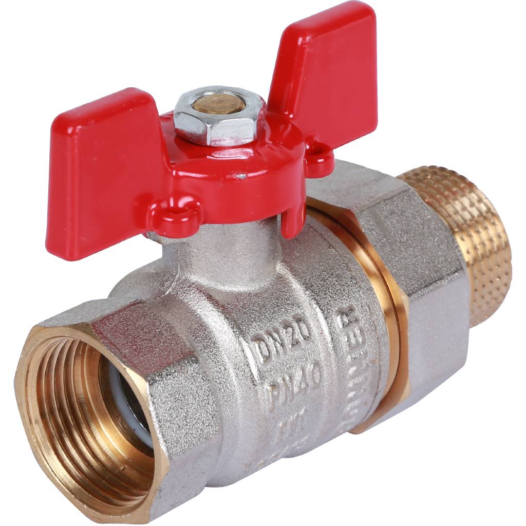 Кран шаровый Rommer с американкой 3/4" ВН/НР, ручка бабочка
