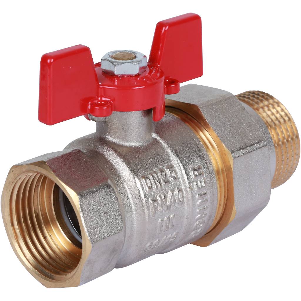 Кран шаровый Rommer с американкой 1" ВН/НР, ручка бабочка