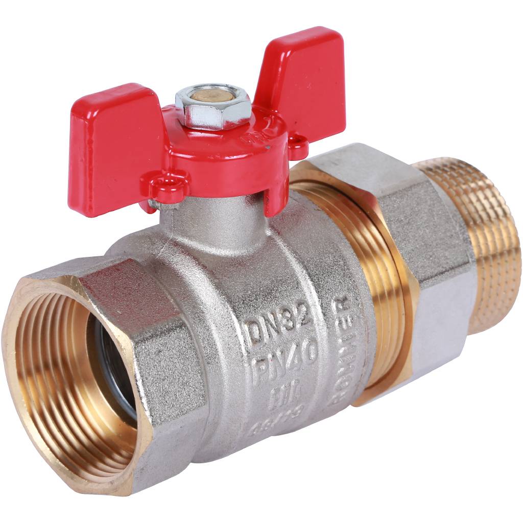 Кран шаровый Rommer с американкой 1 1/4" ВН/НР, ручка бабочка