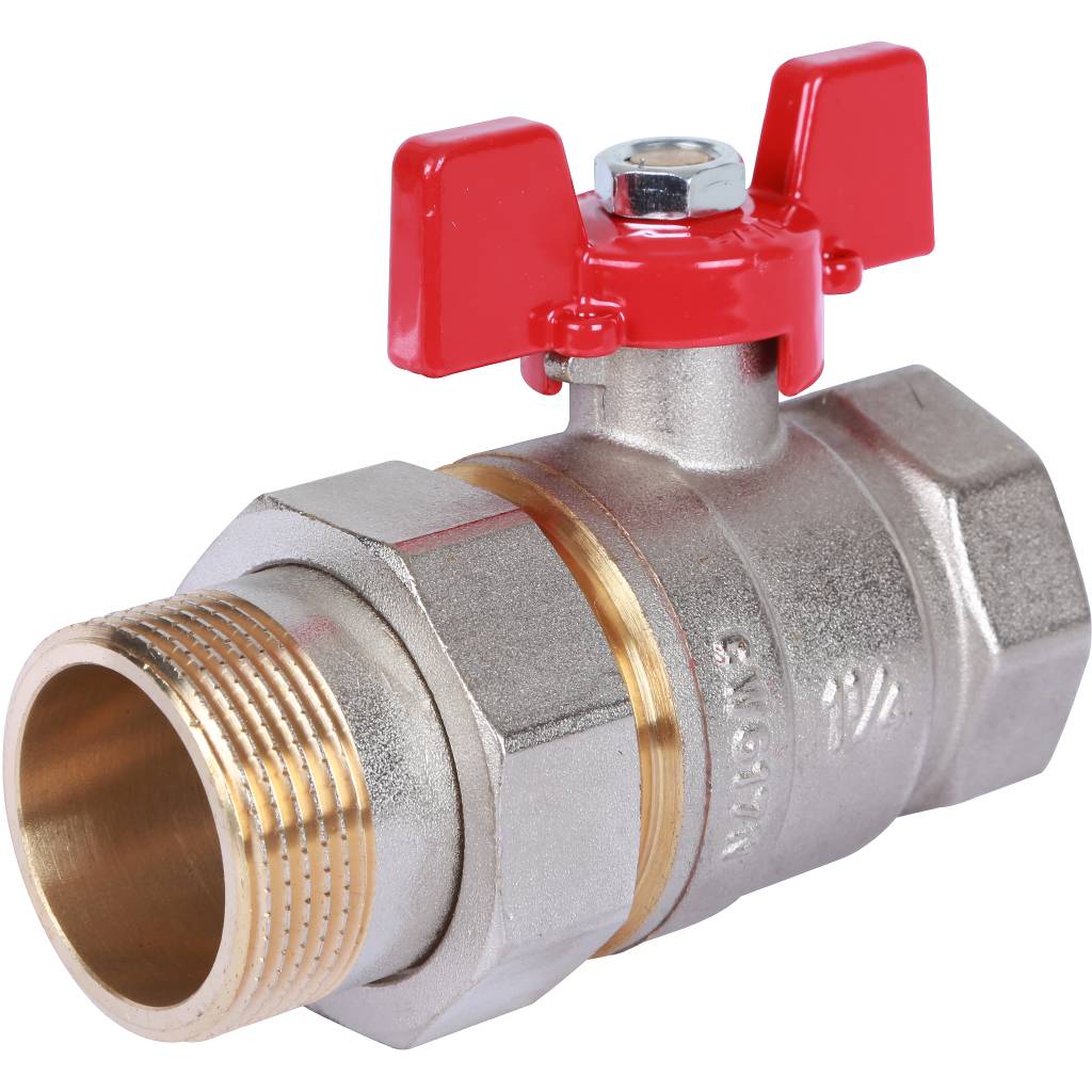 Кран шаровый Rommer с американкой 1 1/4" ВН/НР, ручка бабочка