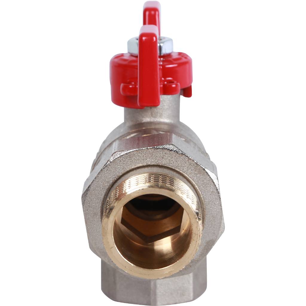 Кран шаровый Rommer угловой с американкой 3/4" ВН/НР, ручка бабочка