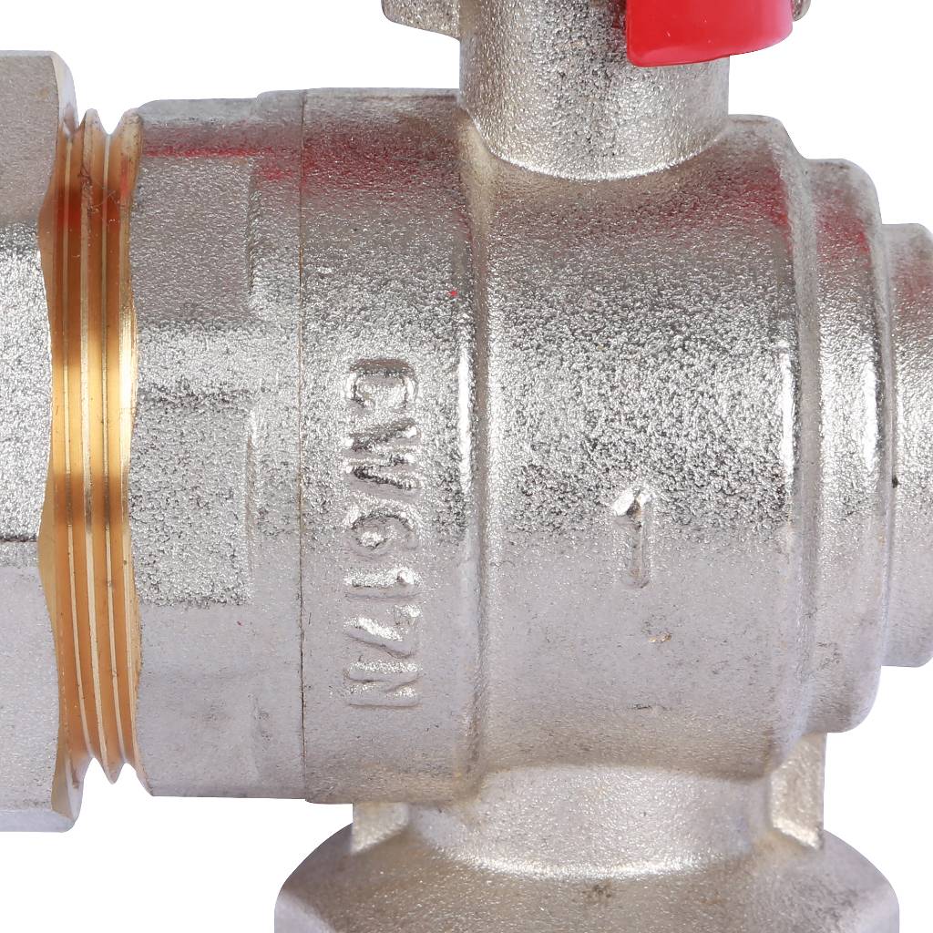 Кран шаровый Rommer угловой с американкой 1" ВН/НР, ручка бабочка